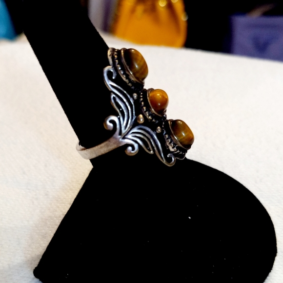 Tiger Eye SS 925 Ring - Picture 2 of 2